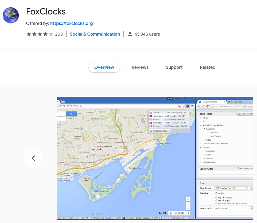 FoxClocks Chrome应用程序